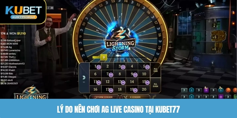 Lý do nên chơi AG Live Casino tại KUBET77
